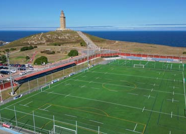 Fotografía aérea de obra con dron A Coruña